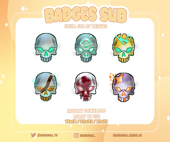 Skulls Twitch Sub Badges - 6 Pack - OWN3D