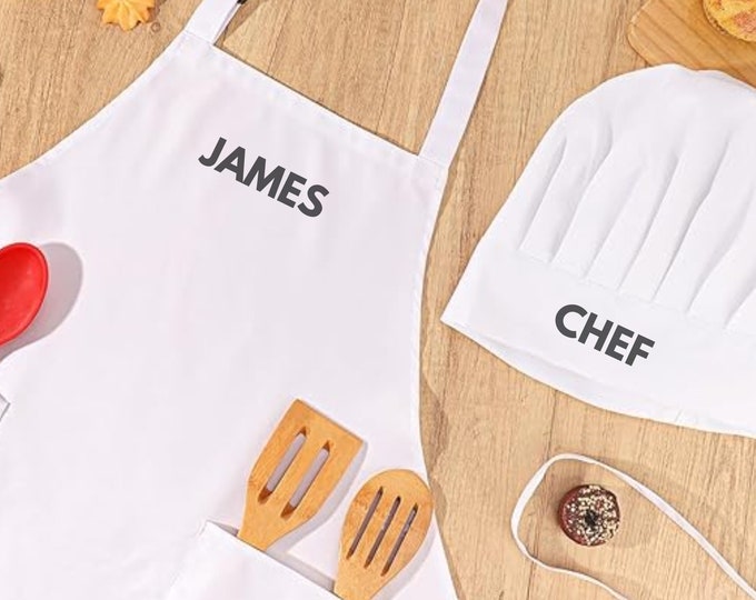 Personalized Chef Outfit: Custom Embroidered- Cooking Costume Set for Adults - Includes Customizable Apron and Hat -Cooking- Culinary- Home