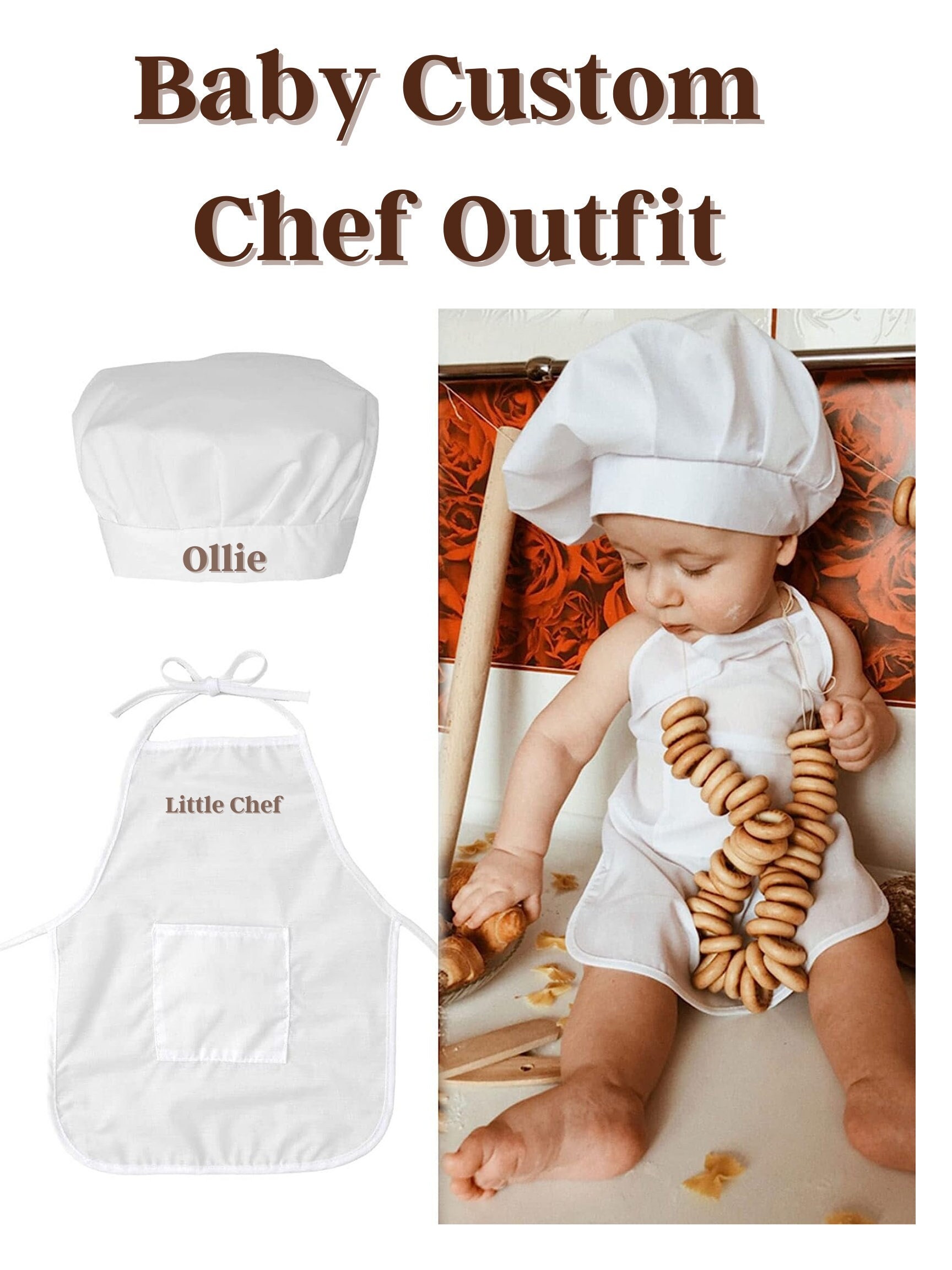 Baby Chef Outfit Custom Embroider Baby Name on Apron and Hat Etsy