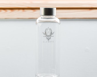 Crystal Infused Glass Water Bottle, Stainless Steel: Add your own gems