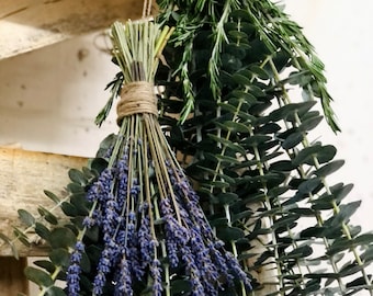 Paquete de ducha de eucalipto fresco y lavanda seca, aromaterapia de ducha