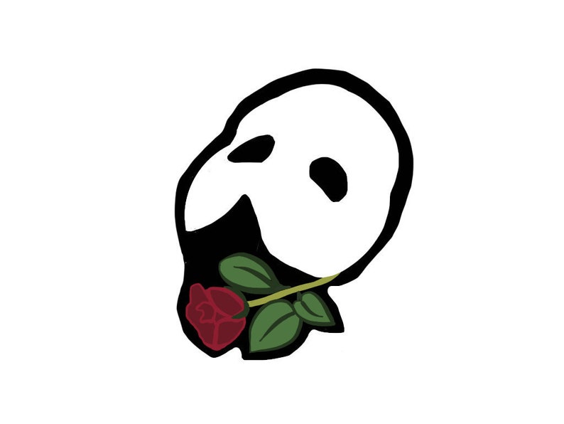 Phantom Der Oper Maske Und Rose Aufkleber Etsy