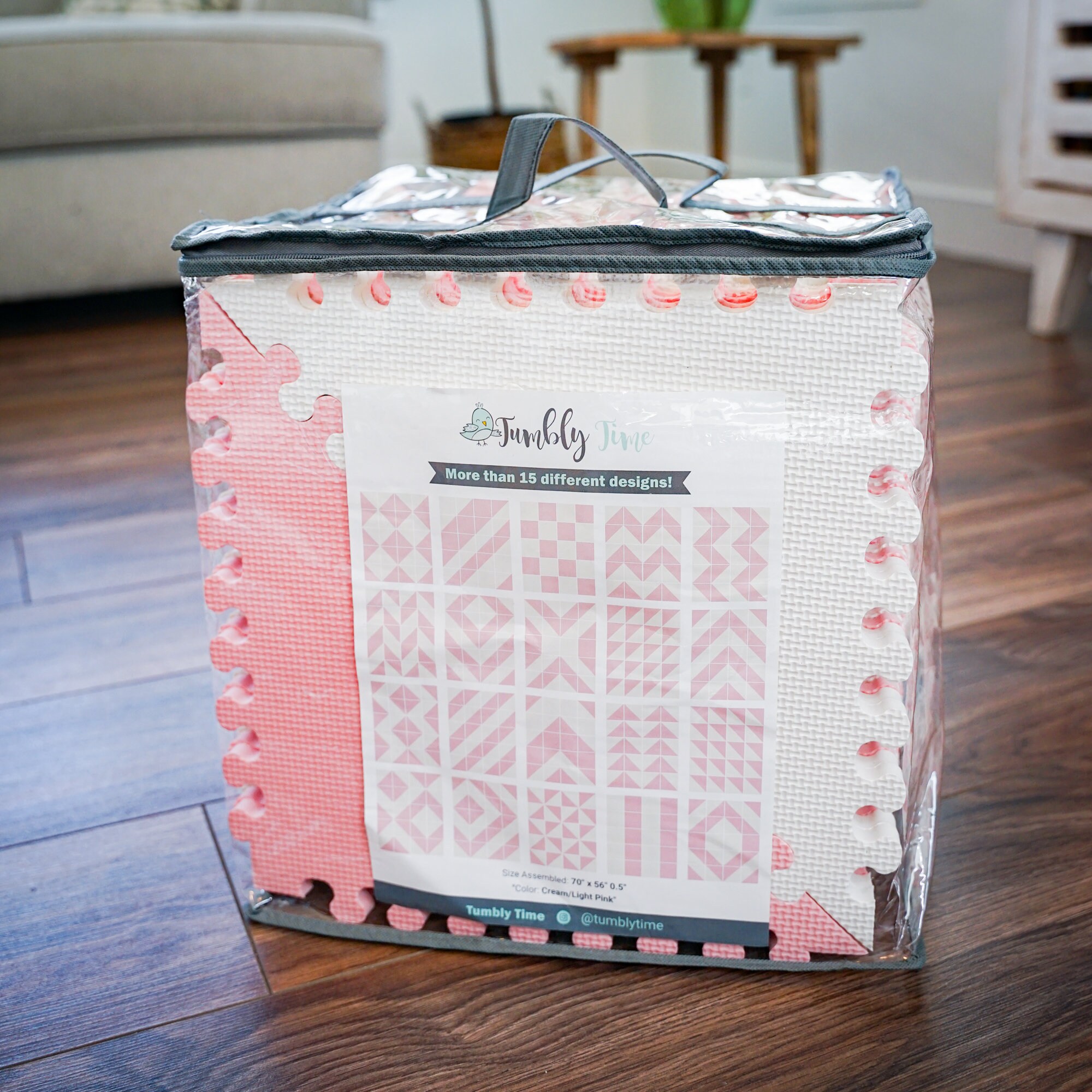 Baby Foam Play Mat Interlocking Foam Floor Tiles Pink/Cream Etsy