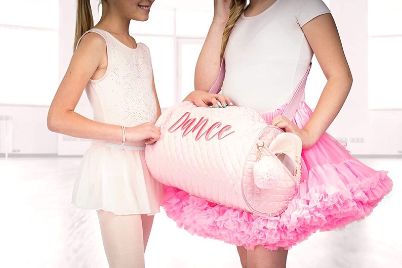 Tiny Quilted Ballet Charm Handbag, Pink