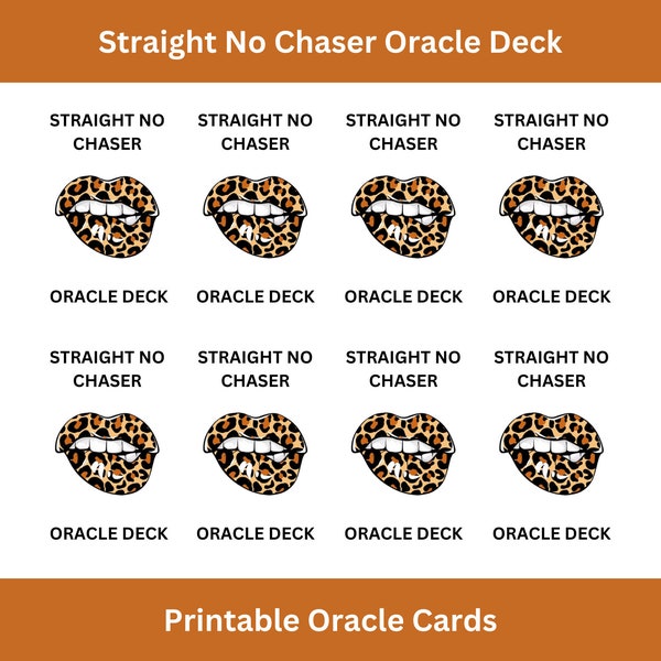 Straight, No Chaser Oracle Deck, Leopard Print Lips, Printable Oracle Cards