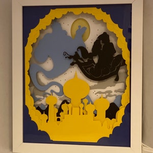 Disney Aladdin Inspired 3D lights Shadow box