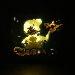 Disney Aladdin Jasmine inspired 3D lighted Shadow Box
