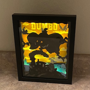 Dumbo Shadow Dumbo Inspired 3D Lighted Shadow Box - Etsy