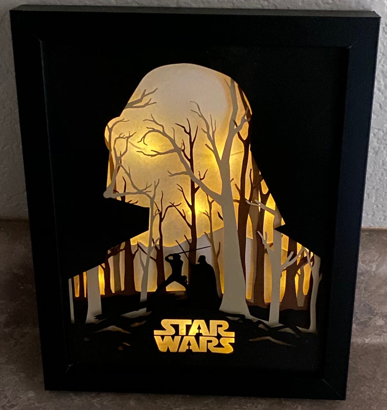Star Wars 1 Inspired Lighted Shadow Box Etsy