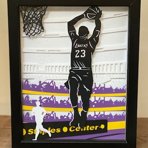 Lebron James inspired lighted shadowbox