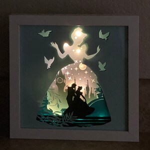 Cinderella inspired lighted shadow box