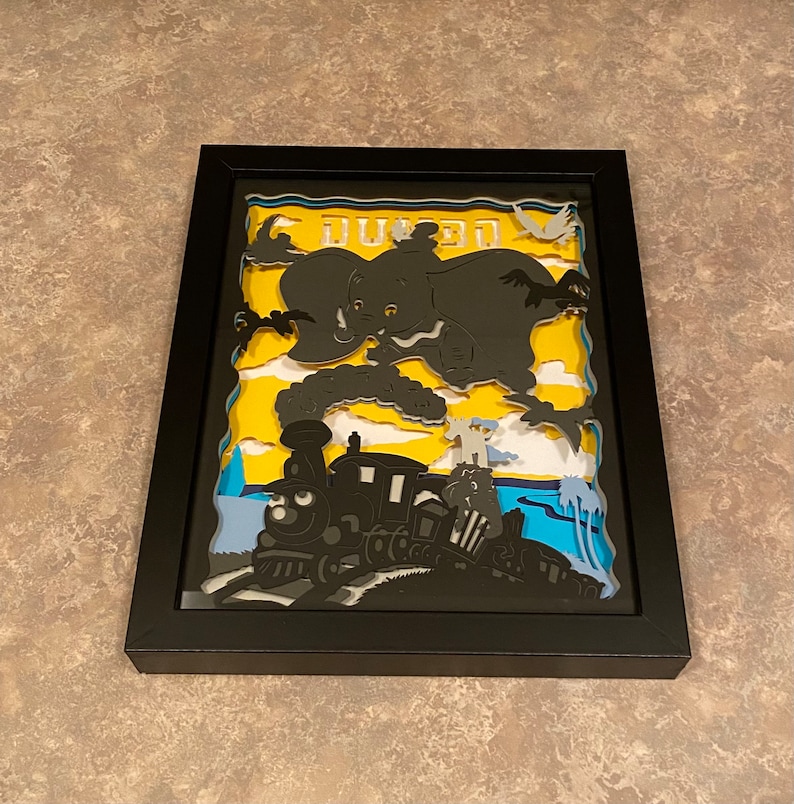 Dumbo Shadow Dumbo Inspired 3D Lighted Shadow Box - Etsy