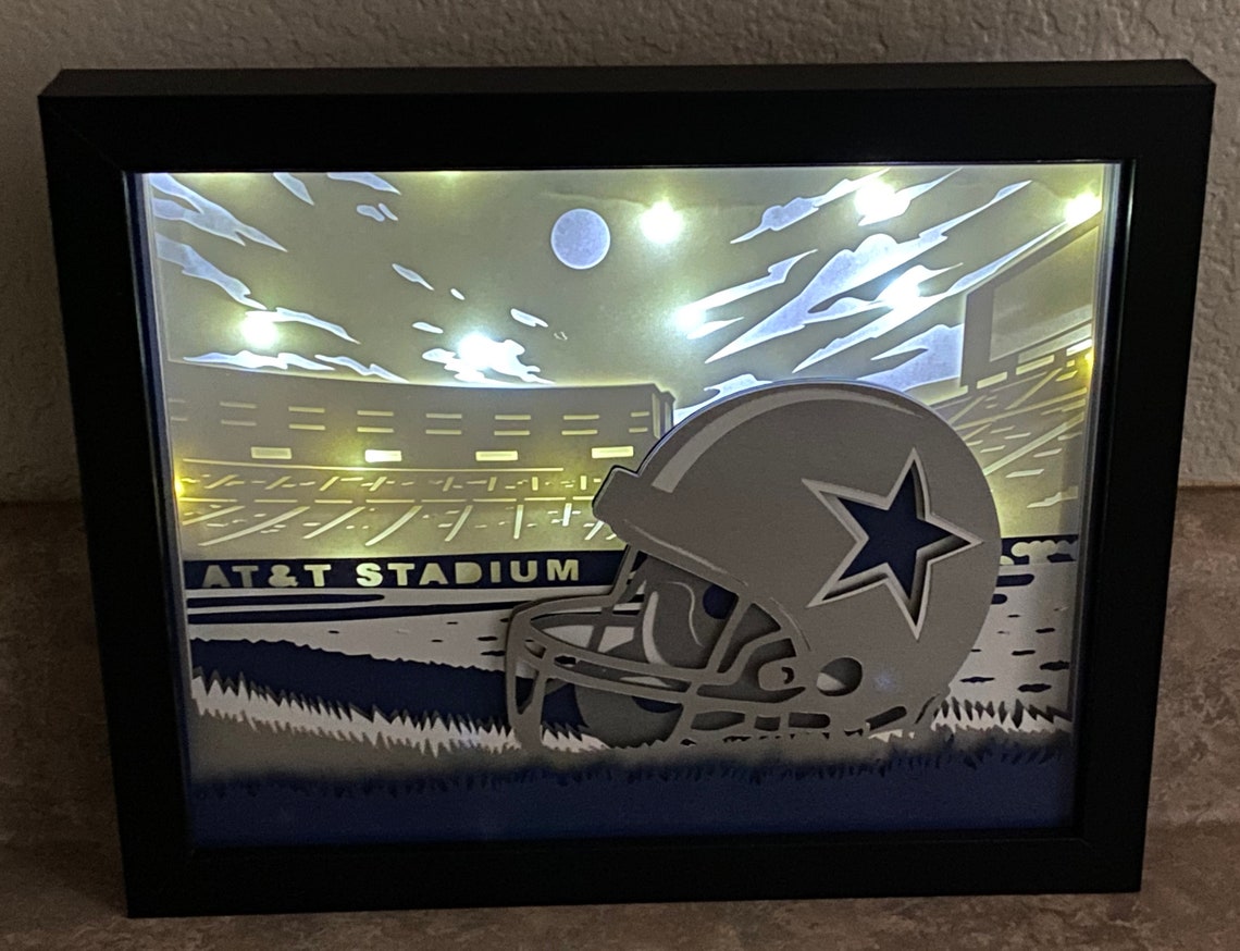 Dallas Cowboys inspired lighted shadow box Etsy