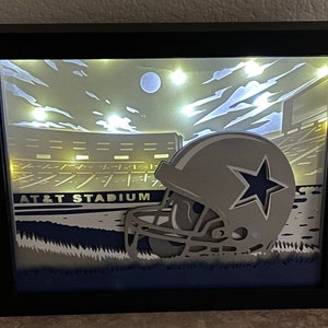 Dallas Cowboys inspired lighted shadow box