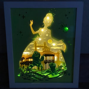 Princess and the Frog inspired 3D lighted shadow box