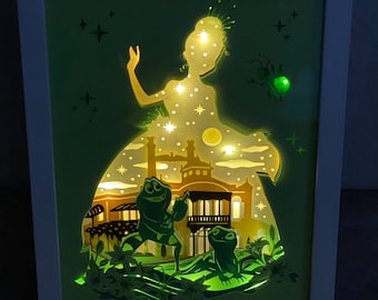 Princess and the Frog inspired 3D lighted shadow box