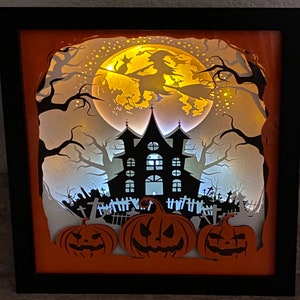 Halloween lighted shadow box