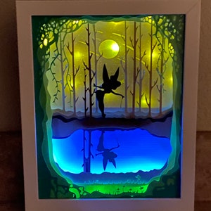 Tinkerbell inspired lighted shadowbox