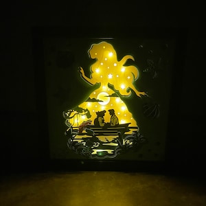 Princess, Ariel, little mermaid 3D lighted box