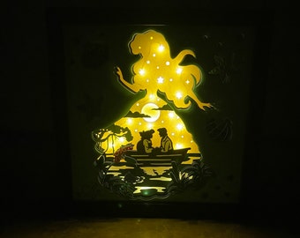 Princess, Ariel, little mermaid 3D lighted box