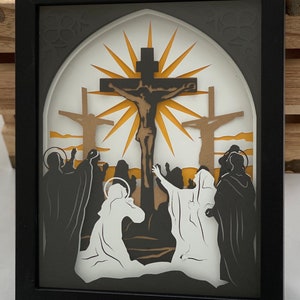 Jesus inspired lighted shadow box