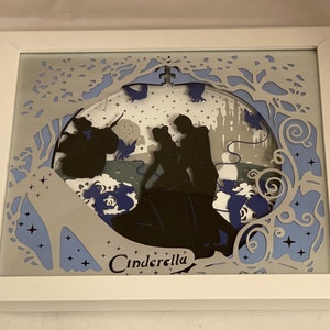 Cinderella with shoe inspired lighted shadow box
