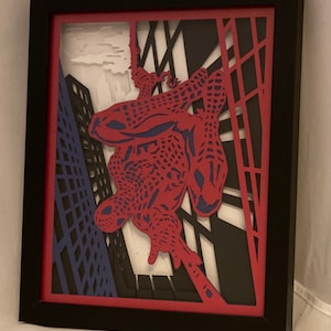 Spiderman Inspired 3D lighted shadow box