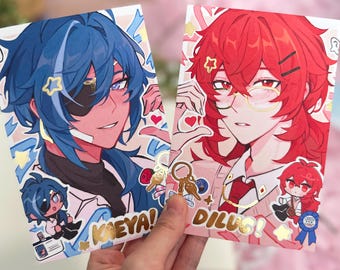 Genshin Wirkung | Diluc & Kaeya Foliendruck
