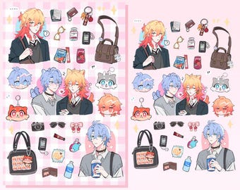 Honkai Sternenschiene | Phainon & Mydei AU Sticker Bogen