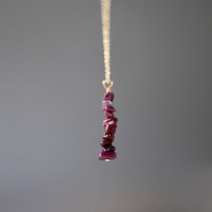 Ruby Chip Healing Crystal Gold Necklace.Ruby Necklace.July birthstone Necklace. Ruby Pendant.40th Wedding Anniversary Gift.Mothers Day Gift