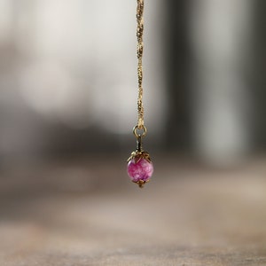 Pink Jade Crystal Healing  Gold Necklace. Jade Necklace. Valentines Gift For Her.Mothers Day Gift