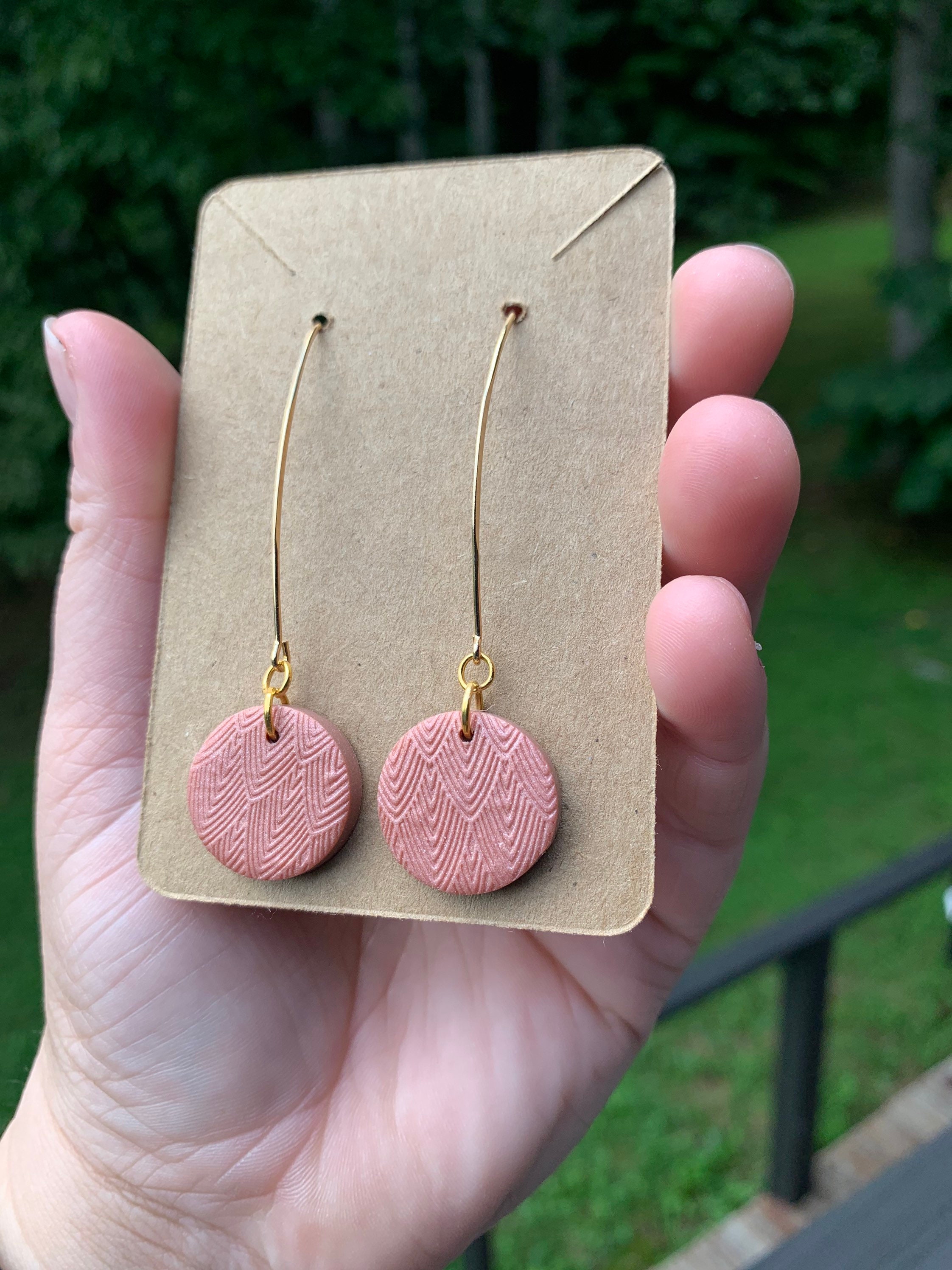 Polymer clay modern drop earrings Etsy