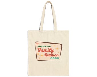 Personalized Family Reunion Cotton Canvas Tote Bag, Eco-Friendly Gift, Beach Bag, Shopping Tote, Custom Party Favor