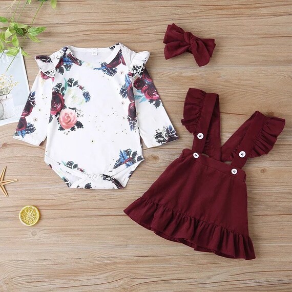 BABY GIRL/TODDLER 2 piece set flower romper/dress with a bowl | Etsy