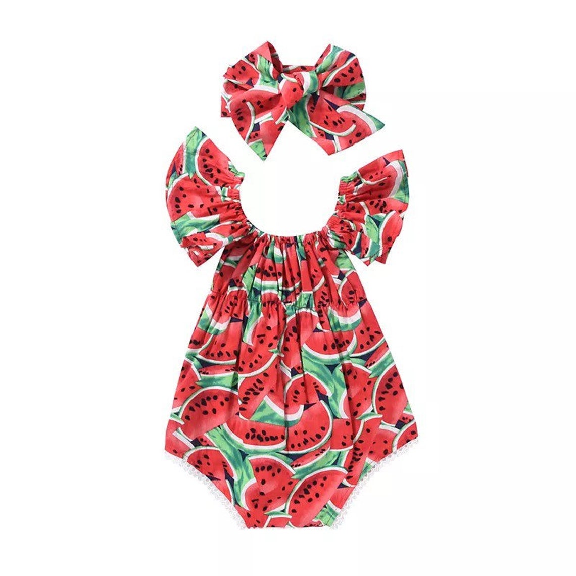 Baby Girl Romper Baby Watermelon Romper Baby Girl Bodysuit Etsy