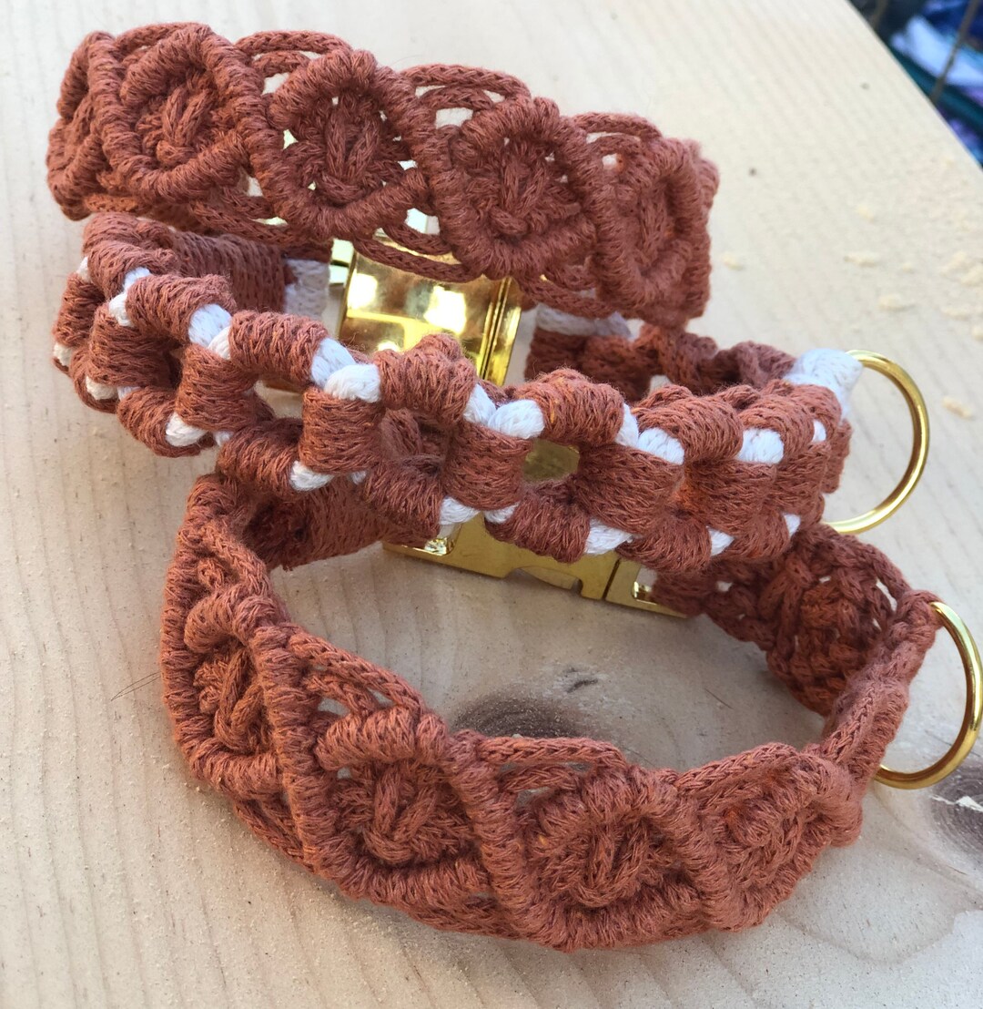 Customized Macrame Dog Collars Pet Gifts Unique Collar Dog Apparel