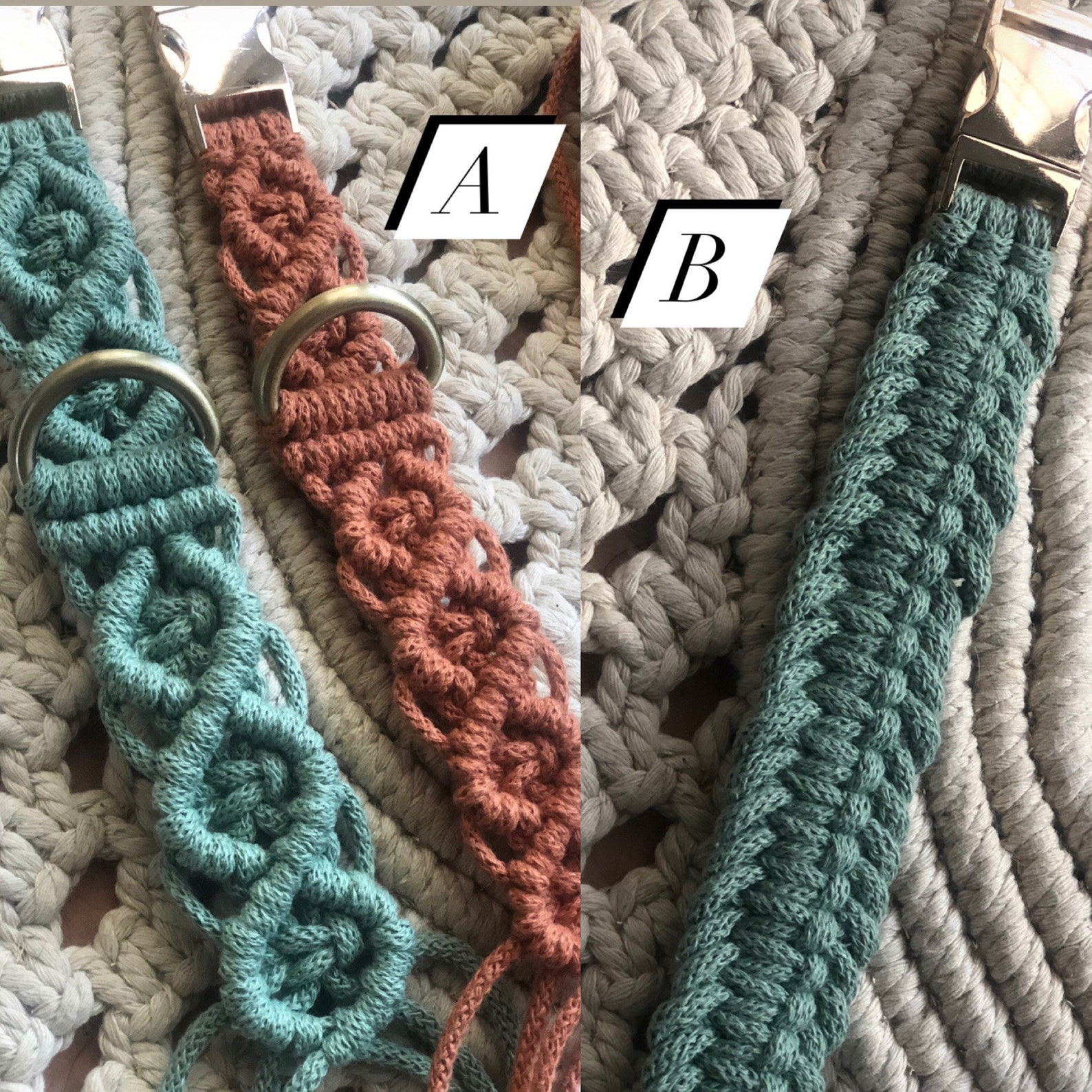 Customized Handmade Macrame Dog Collars Pet Gifts Unique Dog Etsy