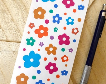レトロな花のステッカー | かわいいデイジーの花のステッカー | 楽しい日記を書くための素敵な花のステッカー | カード作り用品 | 夏の花柄