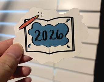 2026 Fountain Pen and Ink Sticker / Planner Sticker for New Year / 2026 Journal Cover Sticker / Ink Splat Sticker for Notebook Decoration