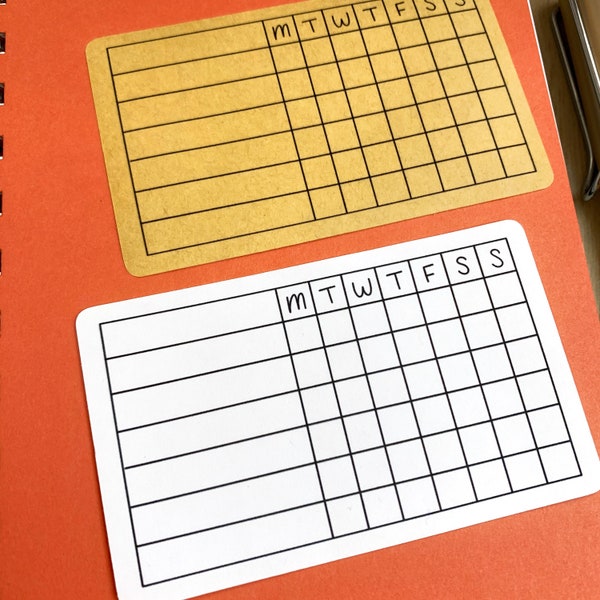 Monday Start Weekly Habit Tracker Stickers (Kraft and White) / Weekly Bullet Journal Log / Exercise Tracker / Meditation Health Tracker