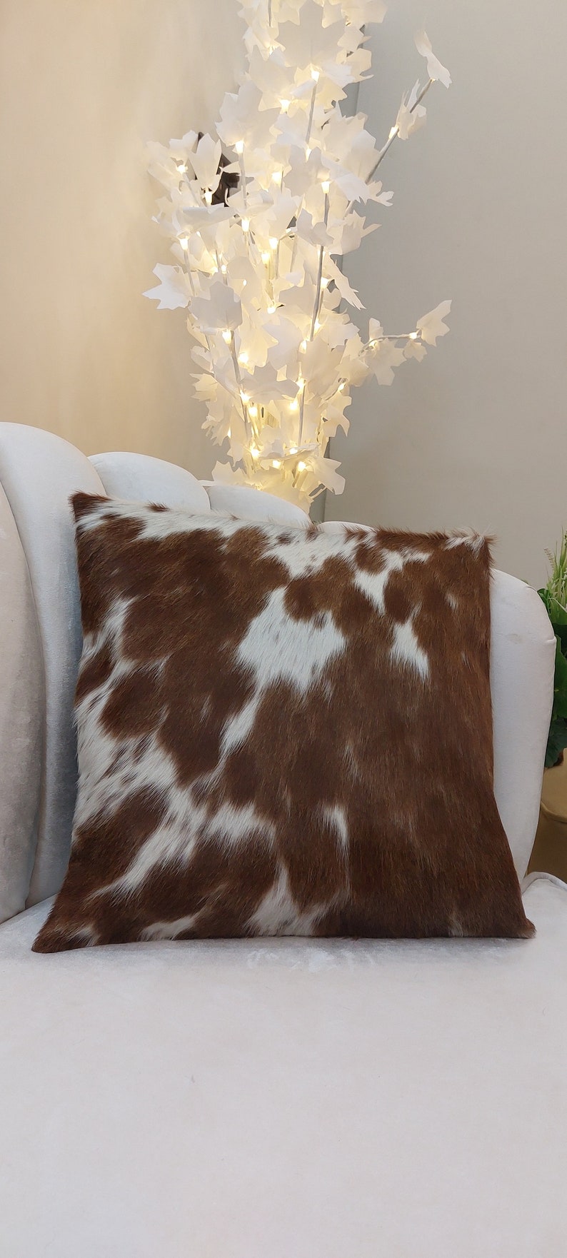 Cowhide Pillow Cover Brown And White Cowhide Cushion Natural Hair On Throw Cushion Covers Genuine Cow Hide Real Original Skin Leather Pillow image 8