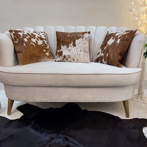 Cowhide Pillow Cover Brown And White Cowhide Cushion Natural Hair On Throw Cushion Covers Genuine Cow Hide Real Original Skin Leather Pillow image 3