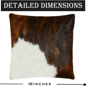 Cowhide Pillow Cover Brown And White Cowhide Cushion Natural Hair On Throw Cushion Covers Genuine Cow Hide Real Original Skin Leather Pillow image 2