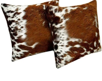 Cowhide Pillow Cover Brown And White Cowhide Cushion Natural Hair On Throw Cushion Covers Genuine Cow Hide Real Original Skin Leather Pillow