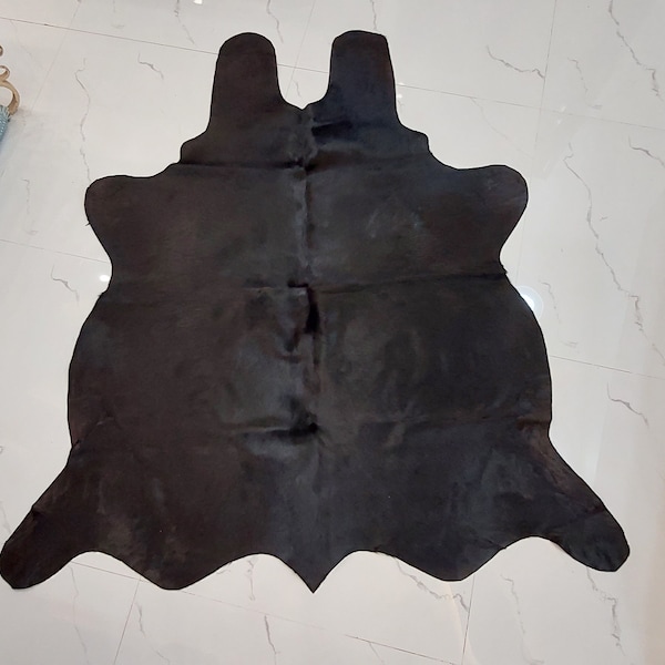 Cowhide Rug Brazilian Solid Black Natural Cow hide Leather Skin Upholstery Cowskin Area Rug Hair On Cowhide