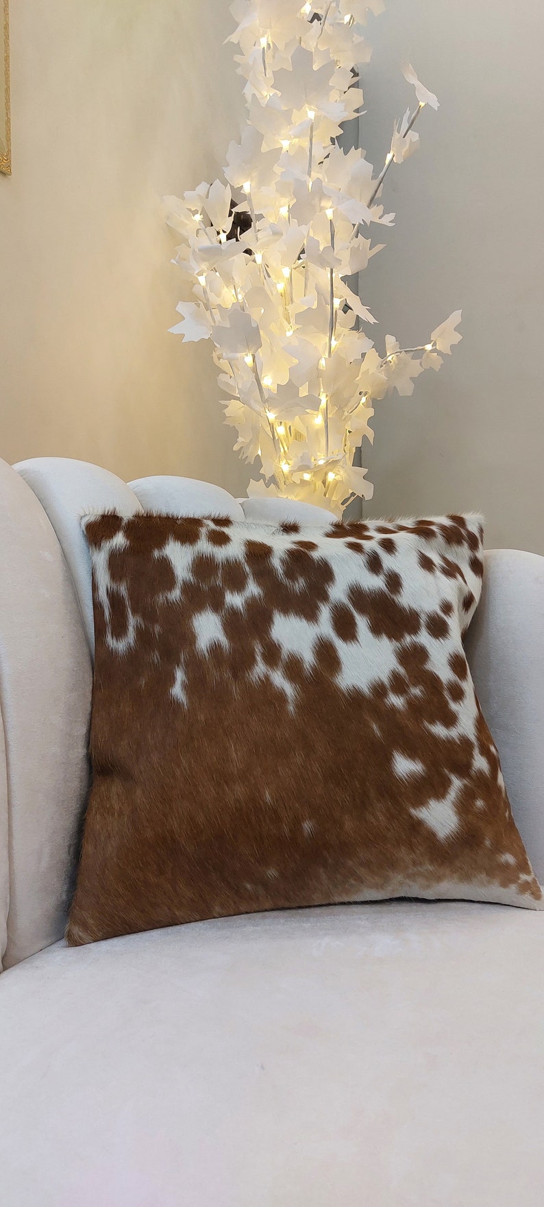 Cowhide Pillow Cover Brown And White Cowhide Cushion Natural Hair On Throw Cushion Covers Genuine Cow Hide Real Original Skin Leather Pillow image 9