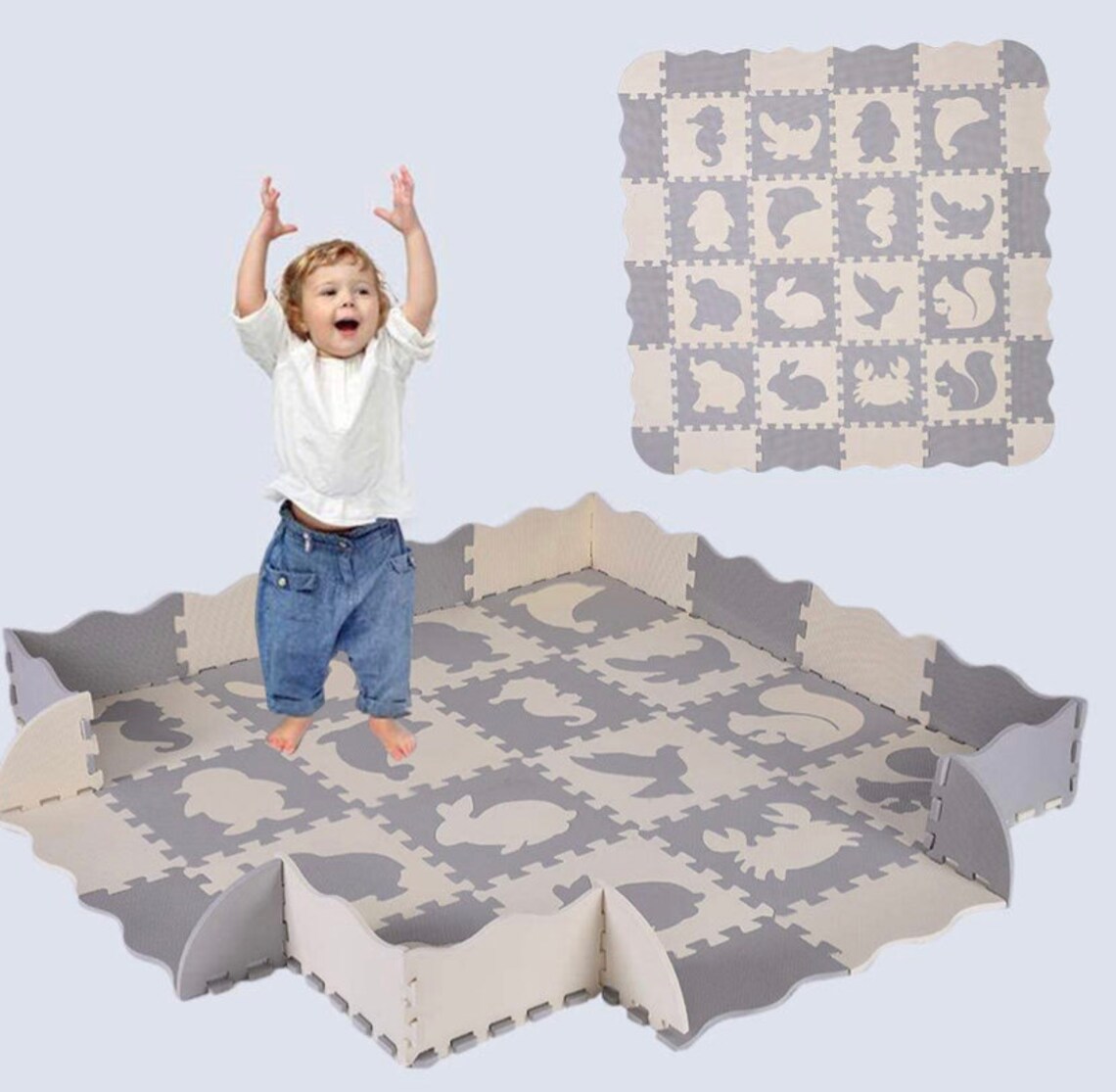 Espuma suave bebé juego estera baldosas de piso entrelazados | Etsy