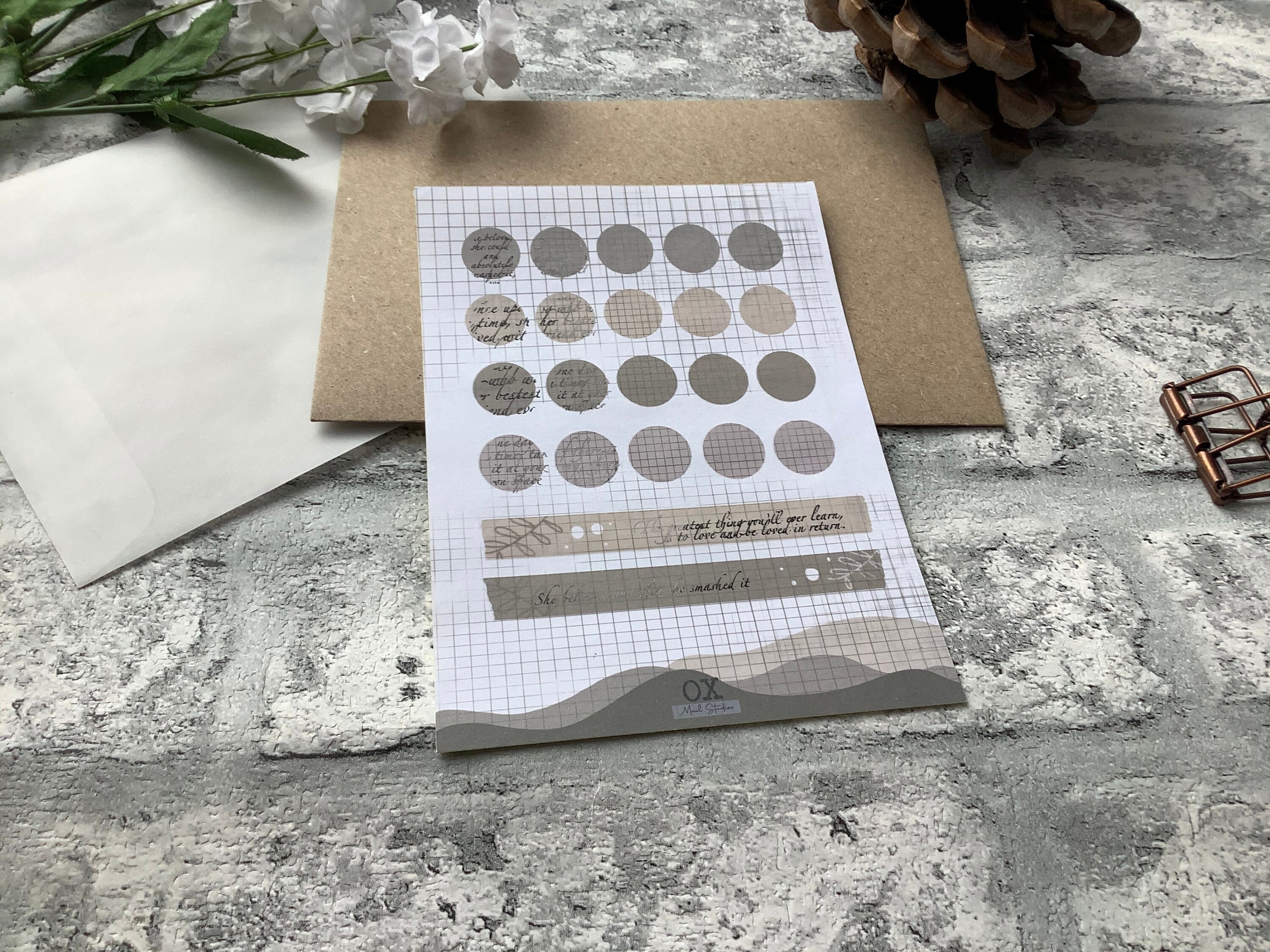 vintage aesthetic washi tape foiled minc sticker sheet etsy
