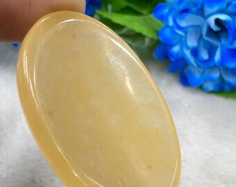 Golden Healer Oval Shape Worry Stone for Crystal Healing And Meditation - Pocket Palm Stone - Thumb Stone One (1) Piece Size 30x40MM
