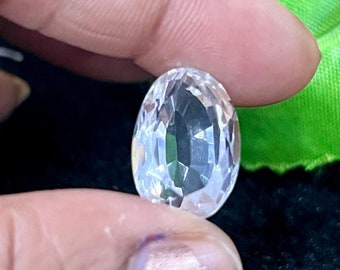 Very Rare Castorite/Clear Petalite Faceted Gemstone 11 Ct Oval Shaped